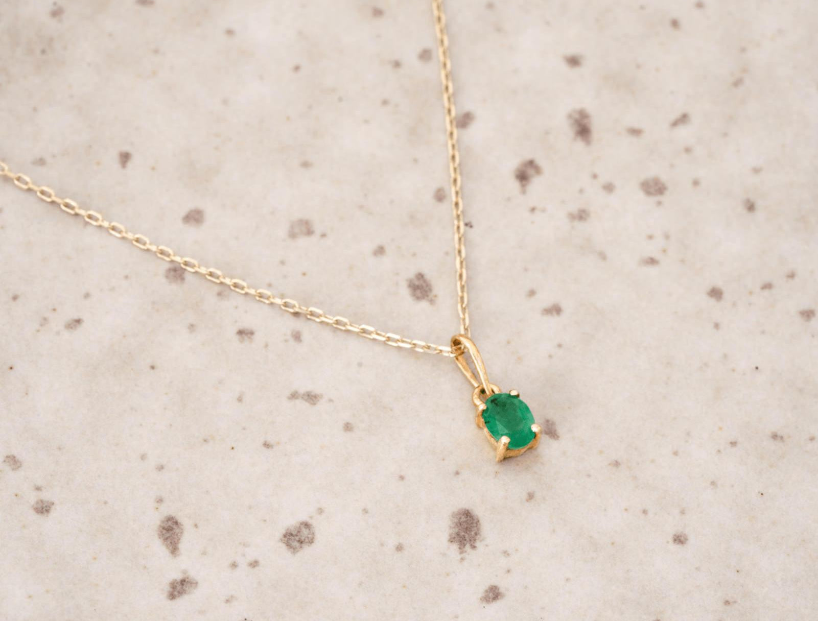Picture of Luna Rae Solid 9k Gold Emerald Necklace